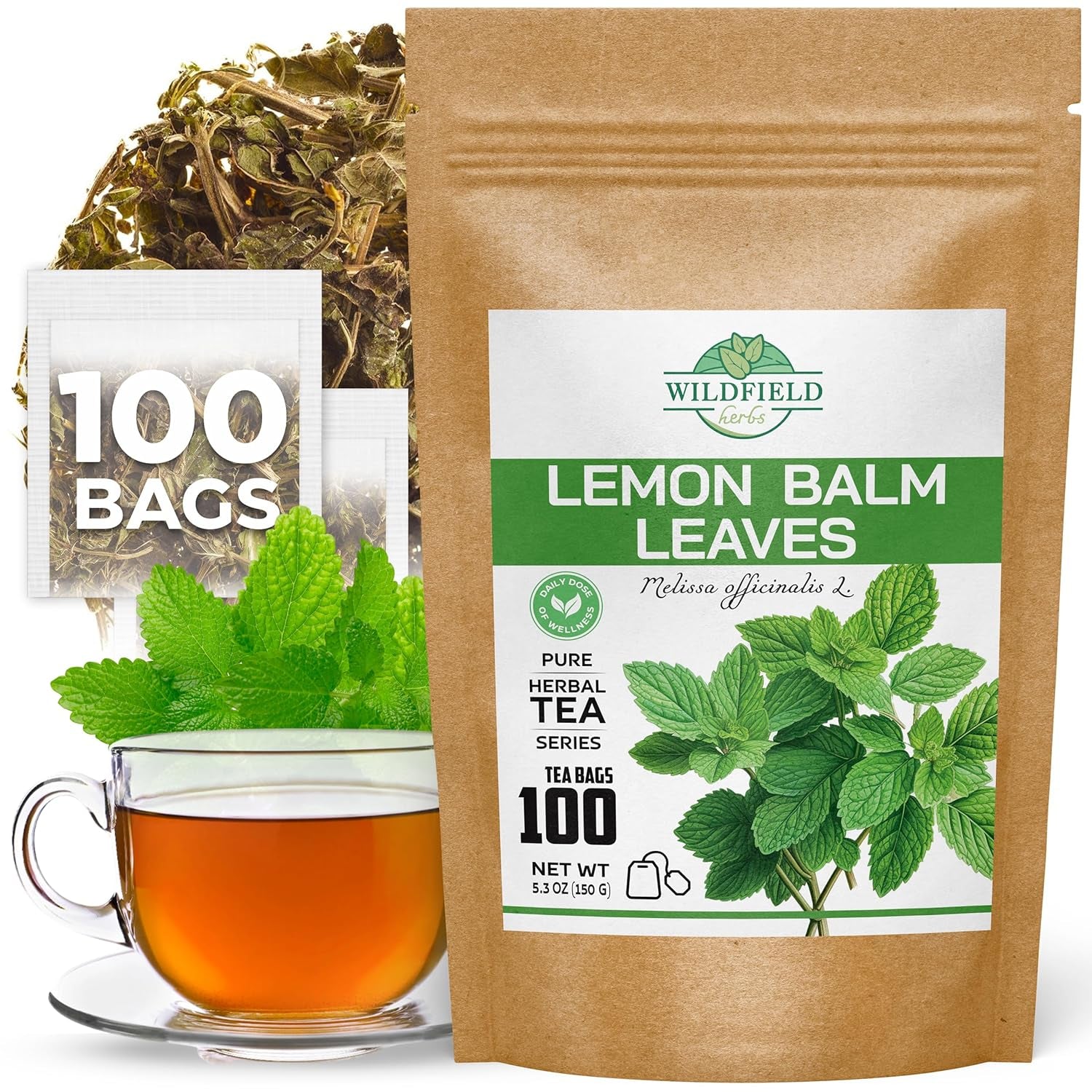 100 Bags Ginger Tea Bags Ginger Root Tea Dry Dried Herb (Zingiber Officinale) - 100 Count 1.5G Tea Bags Ginger Raíz De Jengibre TLBH