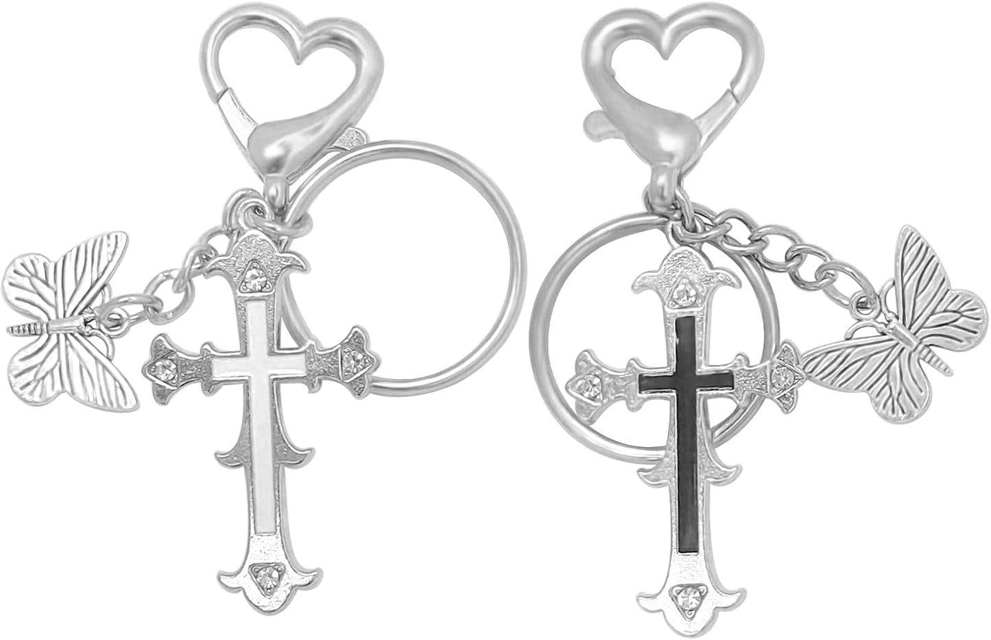 Aesthetic Y2K Keychains Cute Butterfly Star Strawberry Bear Guitar Keychains Charms for Women Bag Purse Gifts