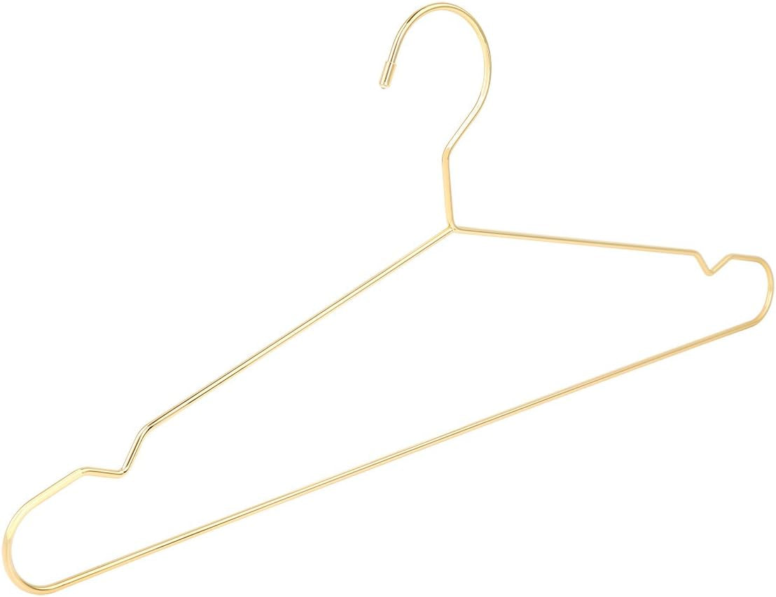 17.7" Strong Metal Wire Clothes Hangers, Coat, Standard Suit Hangers, Ideal for Everyday Use, 30 Pack, Gold