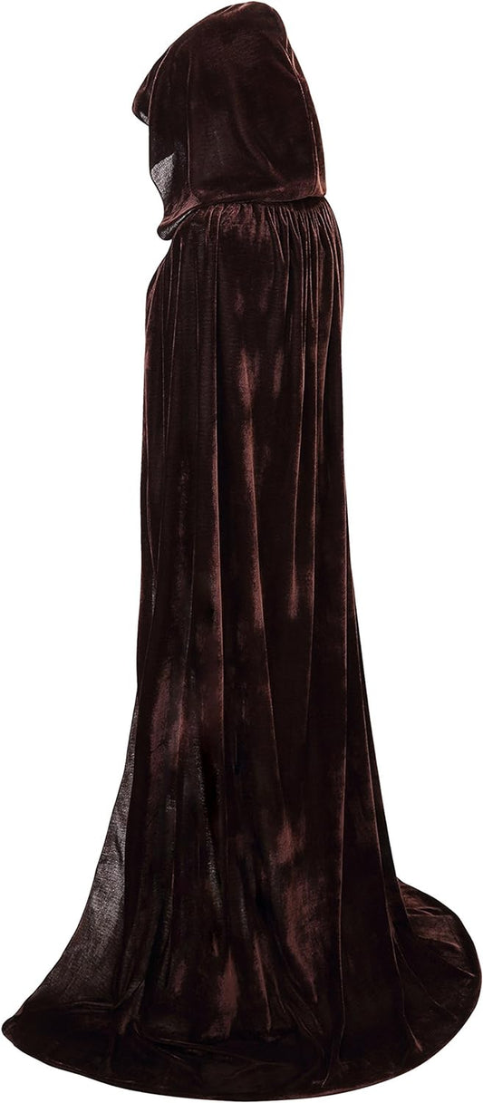Unisex Adults Hooded Cloak Velvet Cape for Halloween Cosplay Costumes