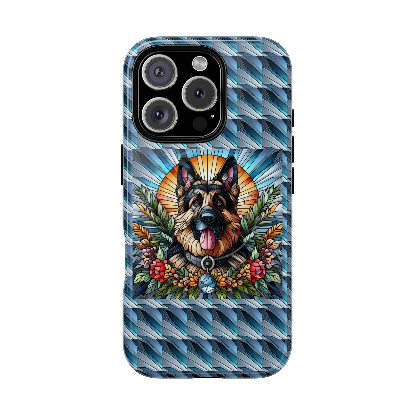 German Shepherd Stained Glass Tough Magnetic Cases