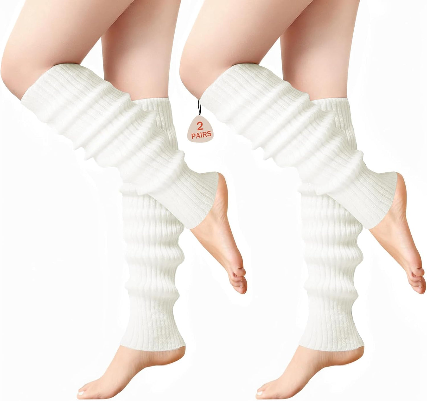 Leg Warmers for Women 80S 90S Outfit Fashion Neon Ribbed Leg Socks Fashion Y2K Neon Accessories Sports Yoga (2 Pairs)