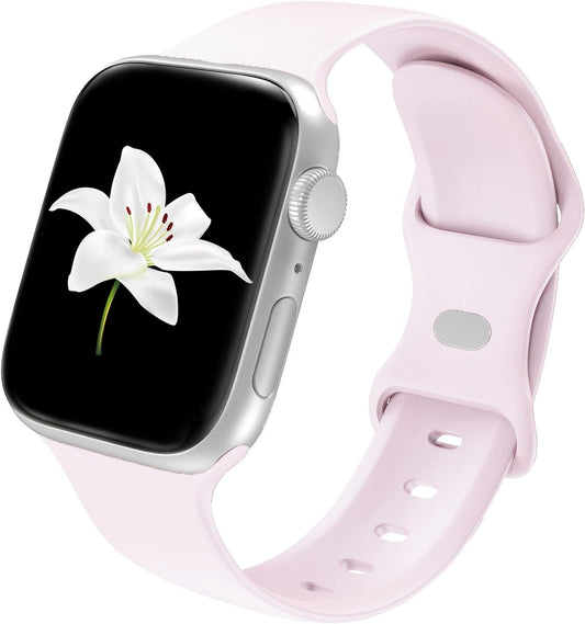 Band Compatible with Apple Watch 38Mm 40Mm 41Mm 42Mm 44Mm 45Mm 49Mm S/M L/M, Replacement Soft Silicone Sport Strap for Iwatch Series Ultra 9/8/7/6/5/4/3/2/1 SE Women Men