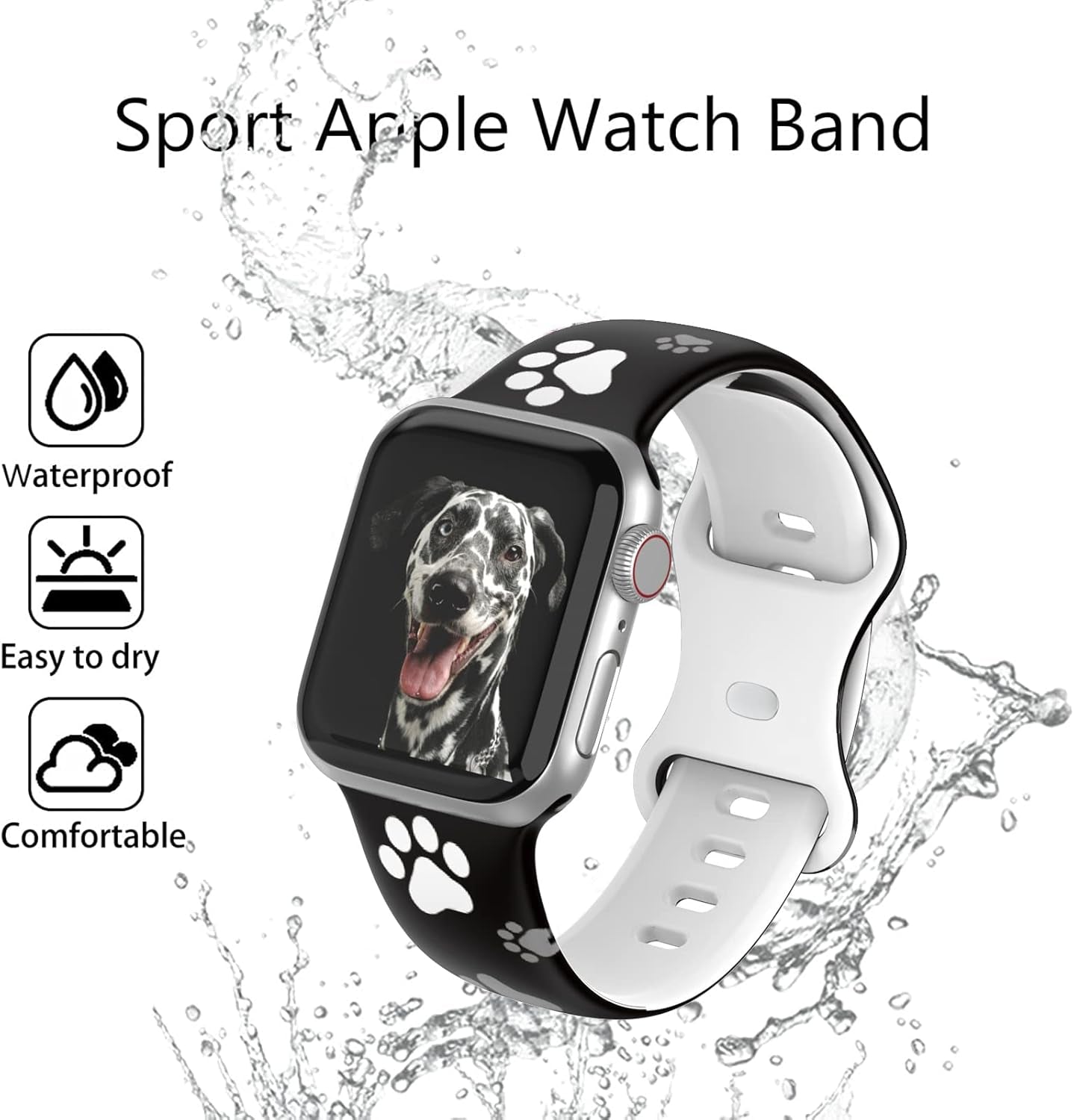 Floral Band Compatible with Apple Watch Bands 40Mm 38Mm 41Mm 42Mm 44Mm 45Mm for Women, Soft Silicone Fadeless Cute Pattern Printed Replacement Strap Wristband for Iwatch Series SE 7 6 5 4 3 2 1