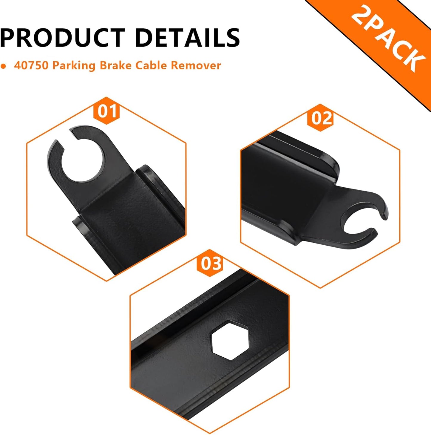 Parking Brake Cable Removal Tool, Parking Brake Cable Tool for Ford F-Series, Expeditions, Excursions, Etc., Parking Brake Cable Removal Tool, 40750 Parking Brake Cable Removal Tool, 2-Pack