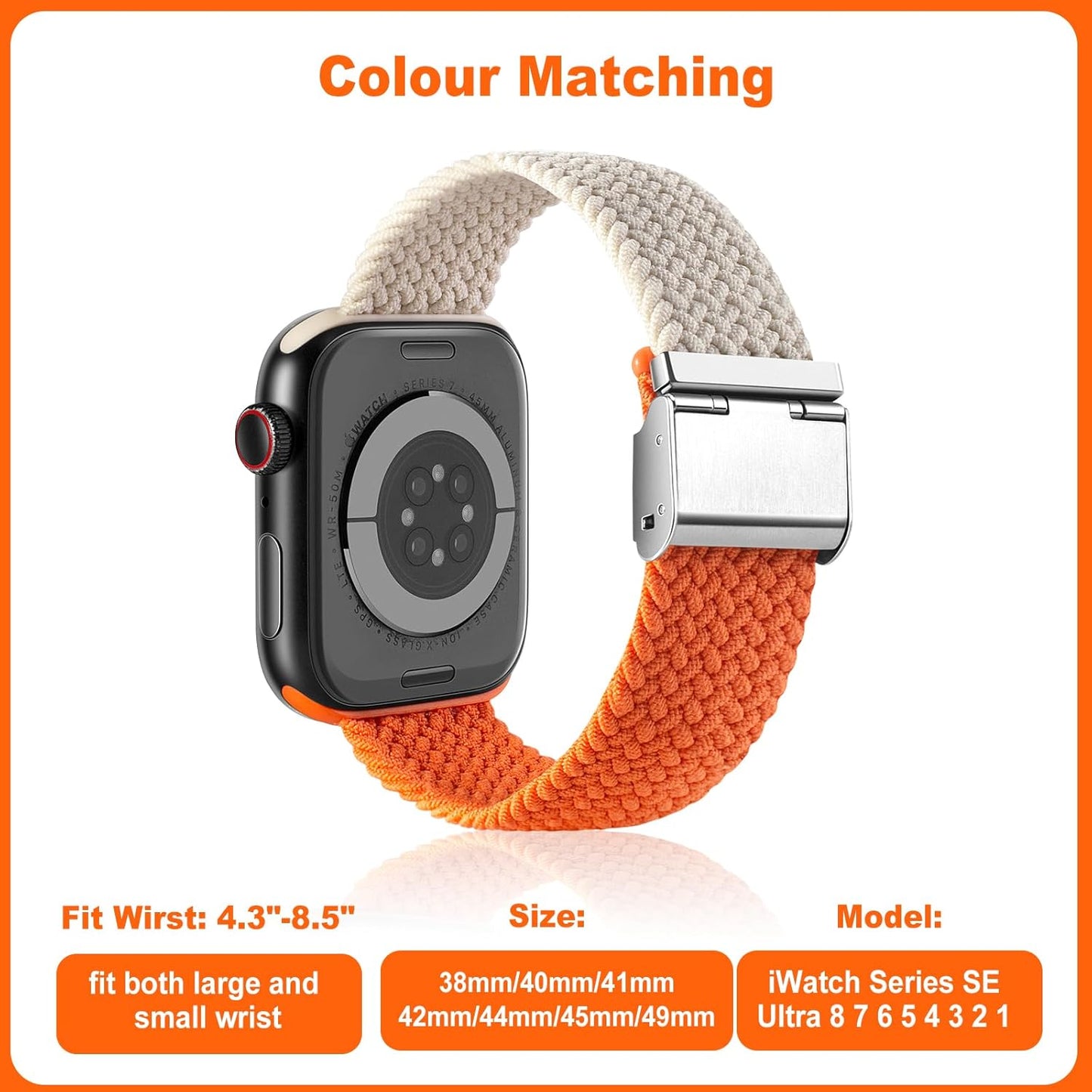 Compatible with Apple Watch Band Braided Stretchy Wristbands, Solo Loop Strap with Adjustable Buckle for Iwatch Series 8 7 6 SE 5 4 3 2 1 Ultra, 38Mm 40Mm 41Mm 42Mm 44Mm 45Mm 49Mm Women Men, 3Packs
