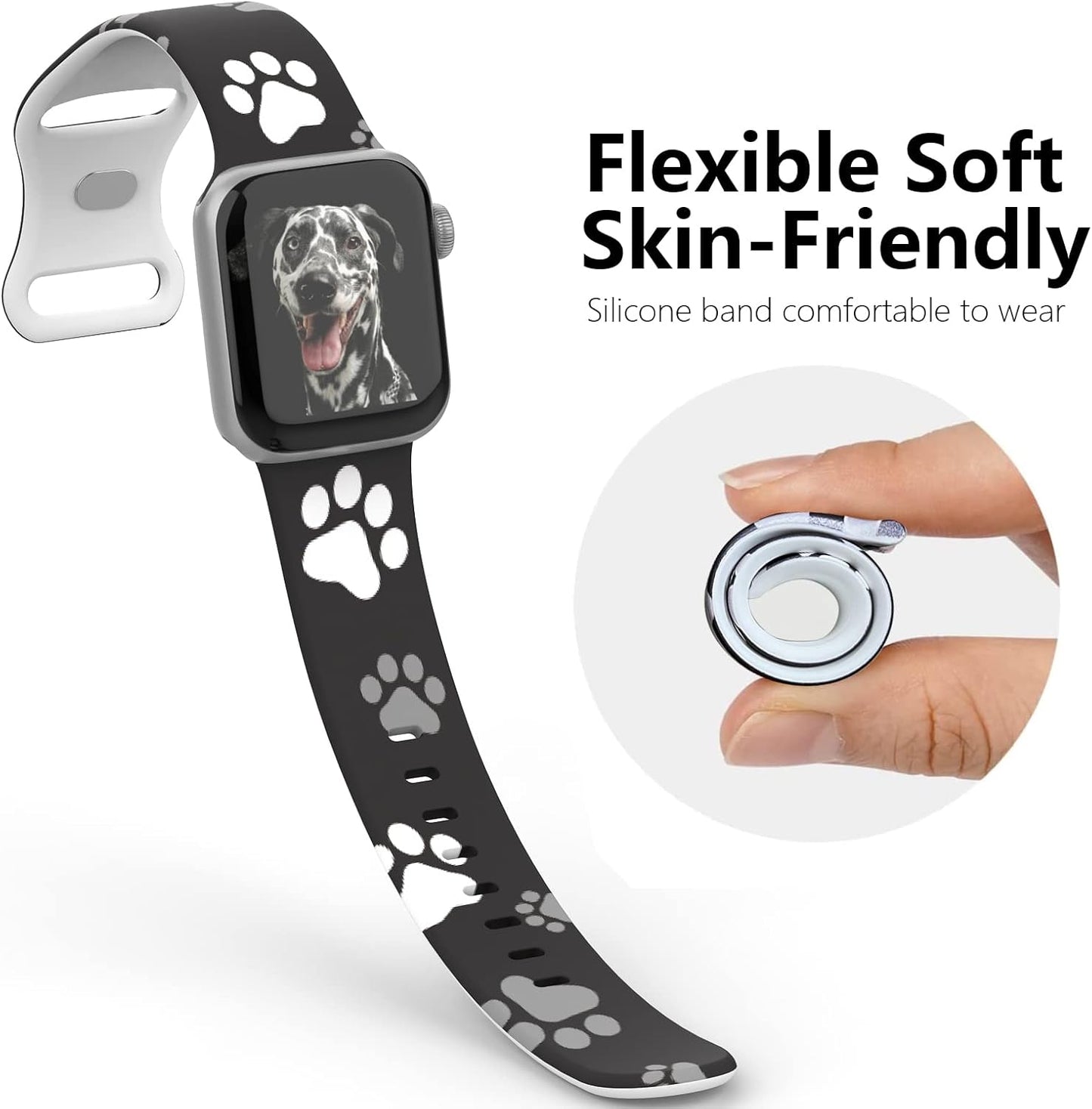 Floral Band Compatible with Apple Watch Bands 40Mm 38Mm 41Mm 42Mm 44Mm 45Mm for Women, Soft Silicone Fadeless Cute Pattern Printed Replacement Strap Wristband for Iwatch Series SE 7 6 5 4 3 2 1