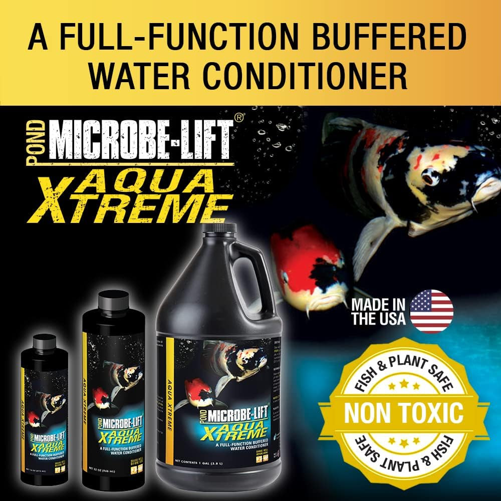 XTP Xtreme Water Conditioner Treatment for Ponds and Outdoor Water Gardens, Safe for Live Koi Fish, Plant Life, and Décor (32 Ounces)