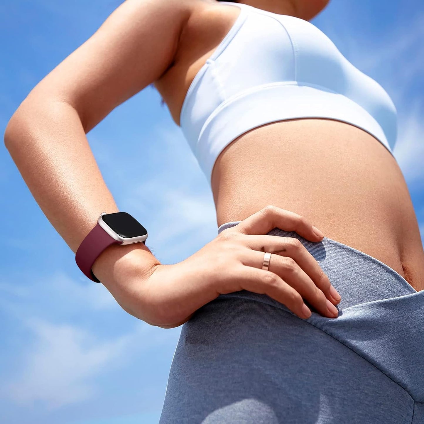 8 Pack Sport Bands Compatible with Apple Watch Band 38Mm 40Mm 41Mm 42Mm 44Mm 45Mm 49Mm Women Men,Soft Silicone Waterproof Strap for Apple Watch Ultra/Ultra 2 Iwatch Series 9 8 7 6 5 4 3 2 1 SE