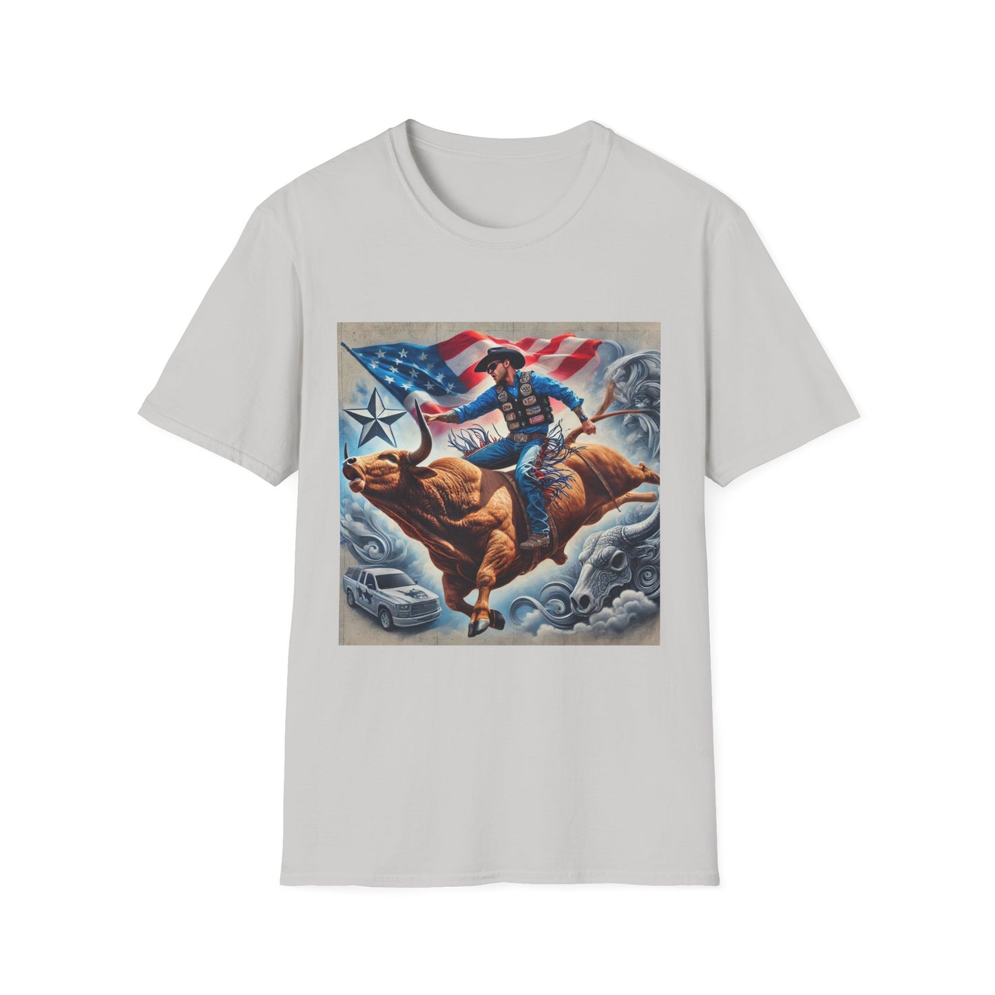 Professional Bull Riders 3D tattoo Unisex Softstyle T-Shirt
