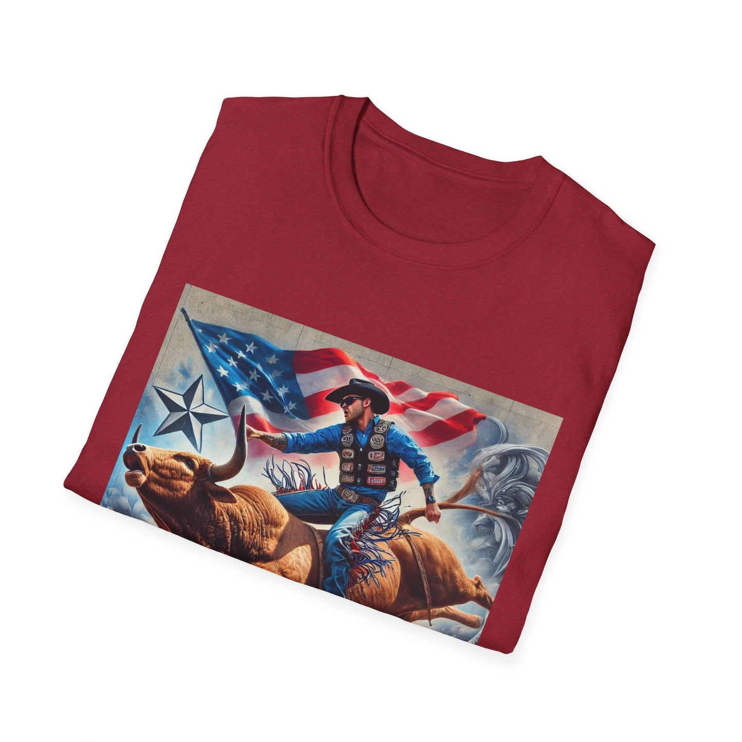 Professional Bull Riders 3D tattoo Unisex Softstyle T-Shirt