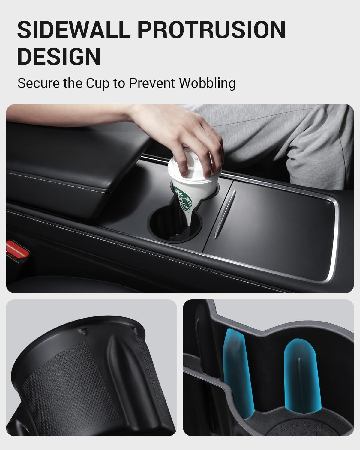 2025 Upgrade 5PCS Tesla Model Y Center Console Organizer Tray under Seat Storage Box Cup Holder Insert Hidden Armrest Storage Box [Seamless Fit] 2025-2021 Model Y Accessories