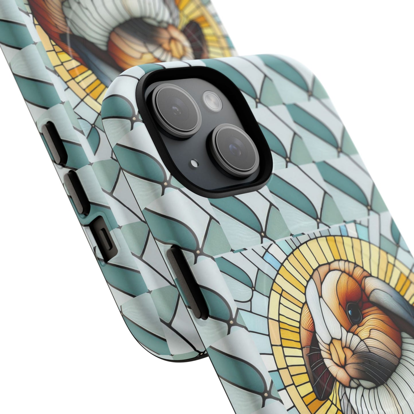 Holland Lop Rabbit Animal Stained Glass Design Tough Magnetic Cases