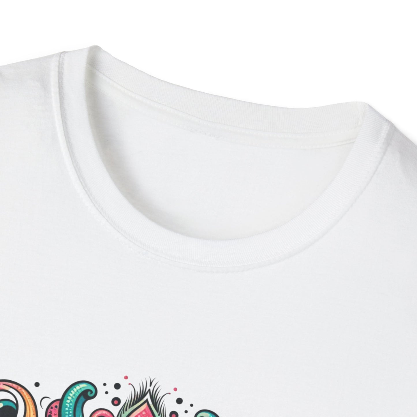 Colorful Mandala Unisex Softstyle T-Shirt – Bohemian LASHES Vibe for Art Lovers