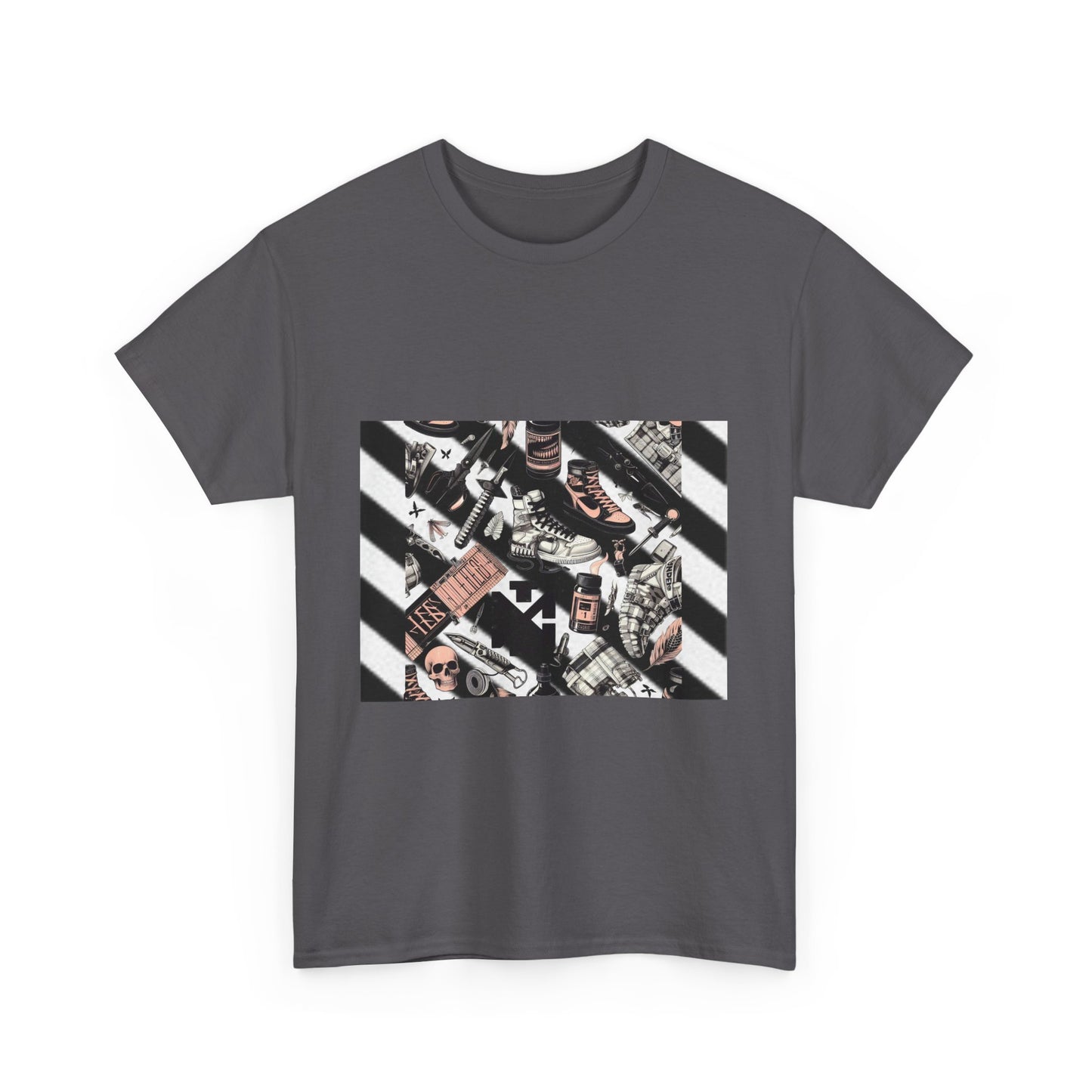 Graphic Unisex Heavy Cotton Tee - Urban Streetwear Vibe Off-White Inspired