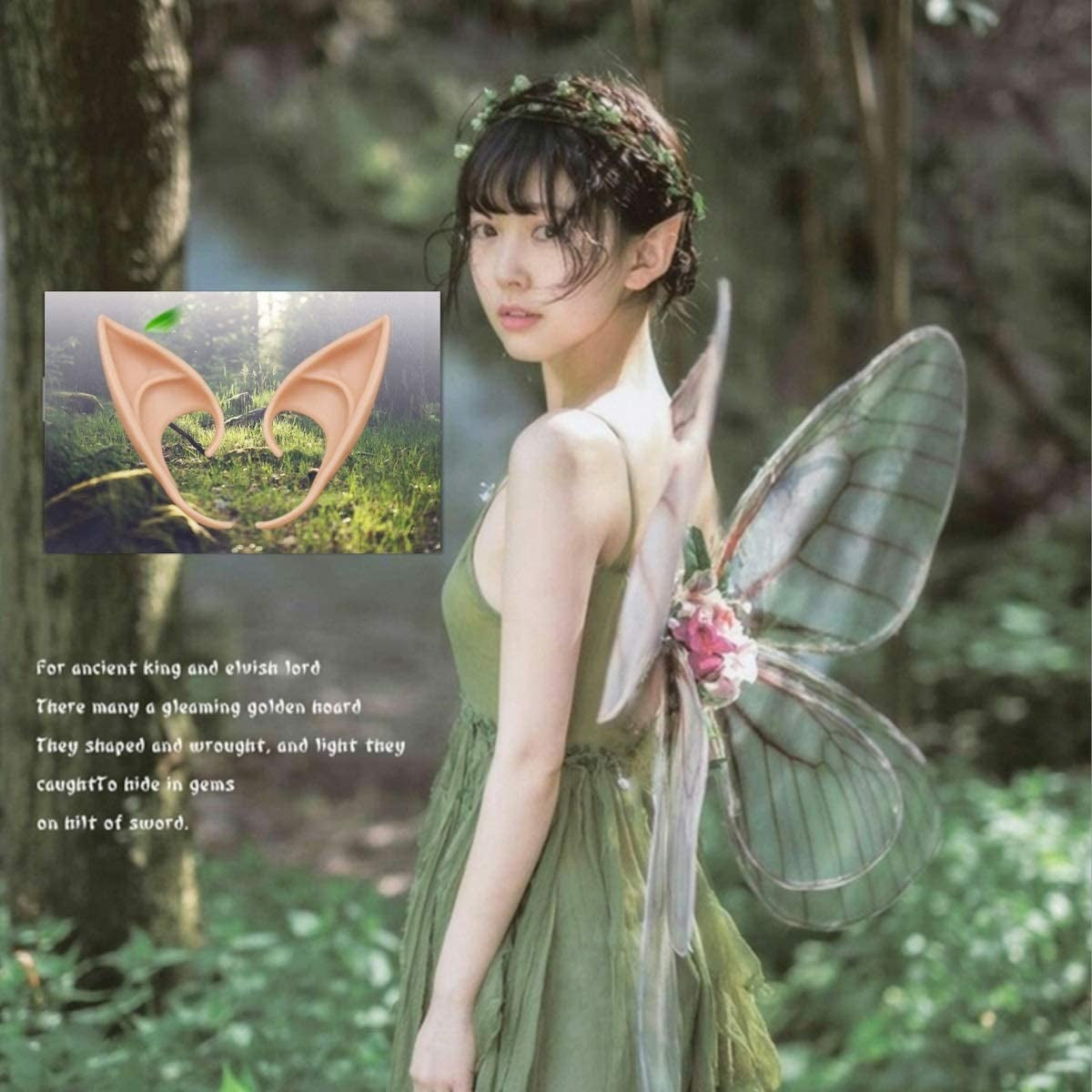 Cosplay Fairy Pixie Elf Ears - Soft Pointed Tips Anime Party Dress up Costume Masquerade Accessories for Halloween Christmas Party, 3 Pair