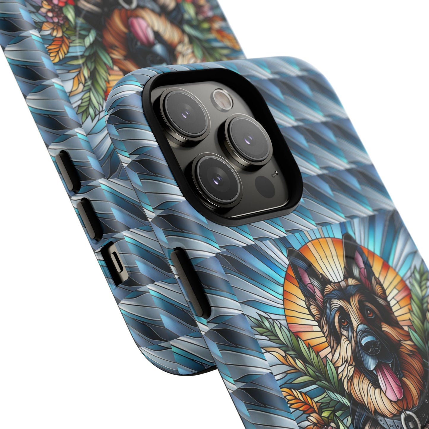 German Shepherd Stained Glass Tough Magnetic Cases