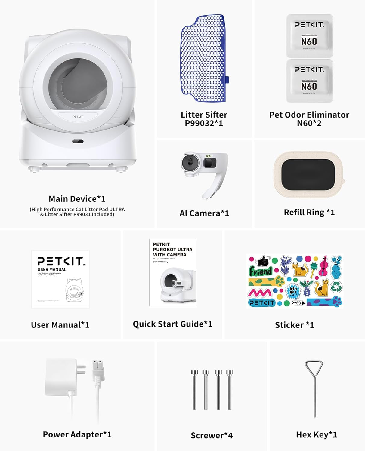 2025 New Purobot Ultra Self-Packing & Ai-Powered Camera Automatic Cat Litter Box, 5G Wifi Self Cleaning Cat Litter Box, True Hands-Free Auto Scooping Cat Litter Box