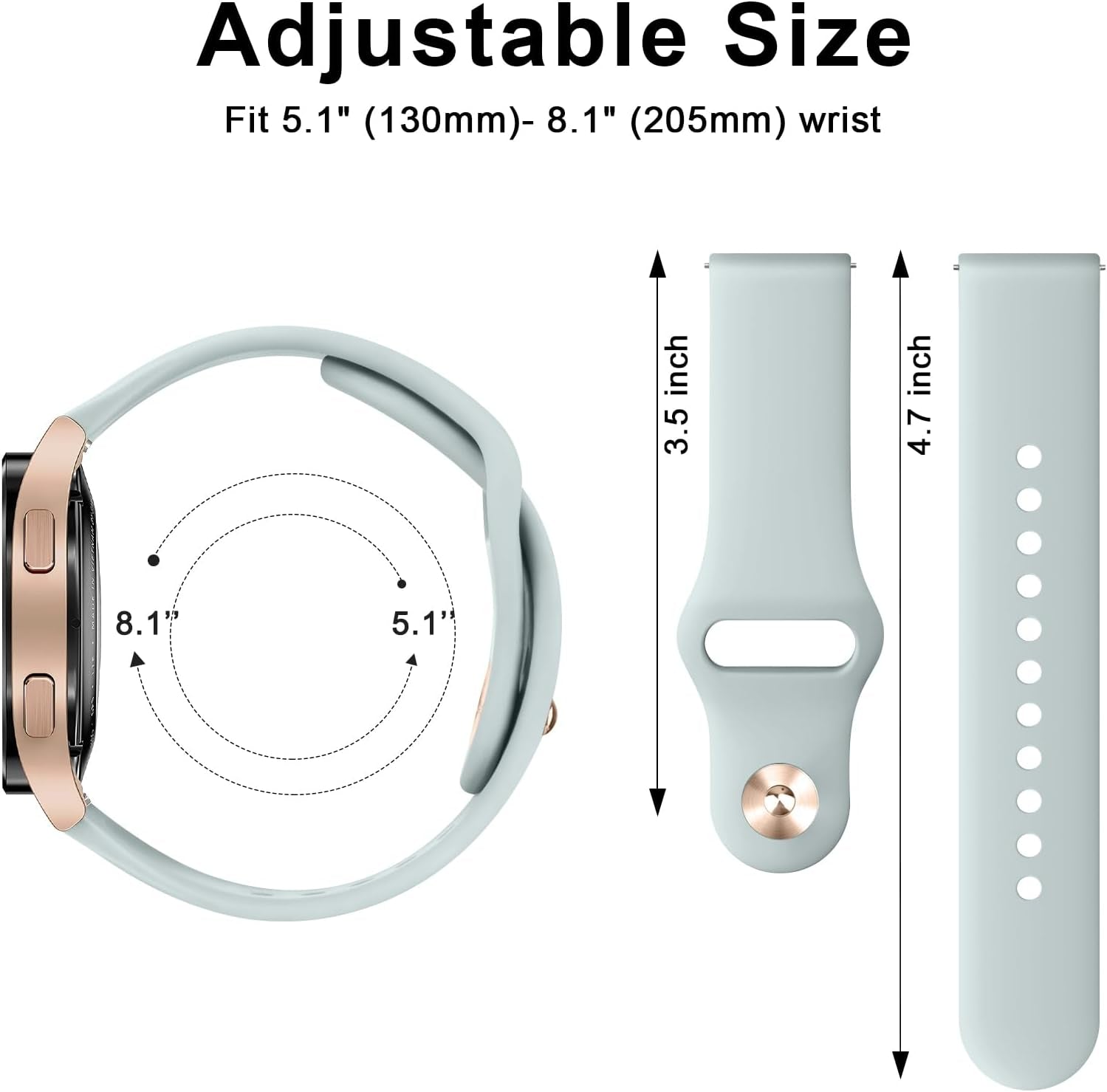 Bands Compatible with Samsung Galaxy Watch Active 2 Band 40Mm 44Mm, Galaxy Watch Active Bands, 20Mm Soft Silicone Sport Replacement Strap for Galaxy Watch Active 2 Band Women Men