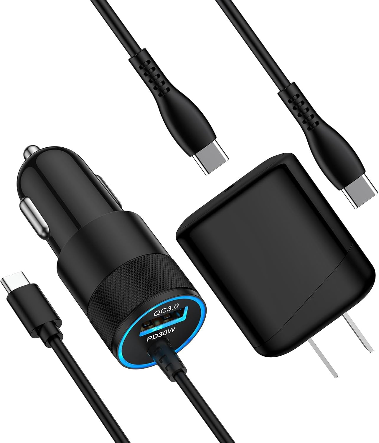 Fast Car Phone Charger for Iphone 16E, 16, 16 Pro Max, 16 Pro, 16 Plus, 15 Series, Accessories USB C Wall Charger with Car Adapter with 3Ft/6Ft Cable