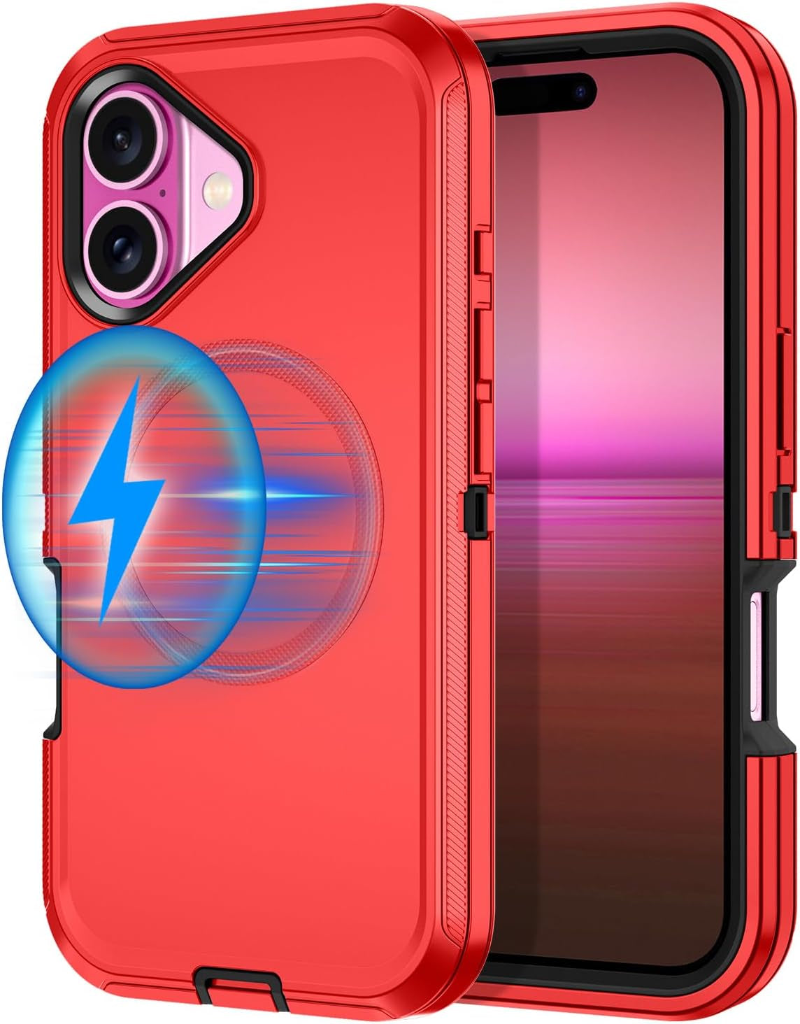 For Iphone 16E Case [Compatible with Magsafe] Shockproof 3-Layer Full Body Protection [Without Screen Protector] Rugged Heavy Duty Cover Case for Apple Iphone 16E 6.1",Turquoise