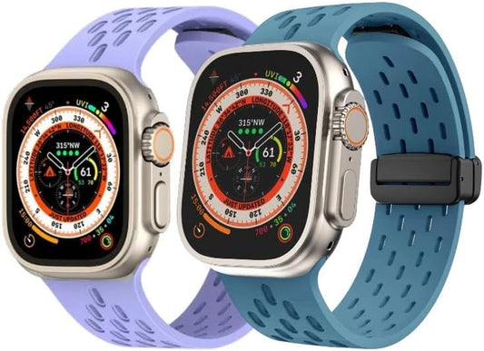 Silicone Sport Bands Compatible for Apple Watch Bands 38Mm 40Mm 41Mm, 42Mm,44Mm,45Mmsoft Silicone Sport Band with Magnetic Clasp for Women and Men for Iwatch Ultra 2 & SE & Series 9/8/7/6/5/4/3/2/1