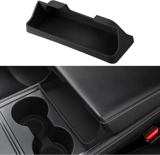 2024 Newest Tesla Model 3 Model Y Center Console Sunglasses Holder Armrest Box Silicone Eyeglasses Storage Box Key Card Holder 2021-2024 Accessories Interior Fit Model 3 Y with Refresh Console