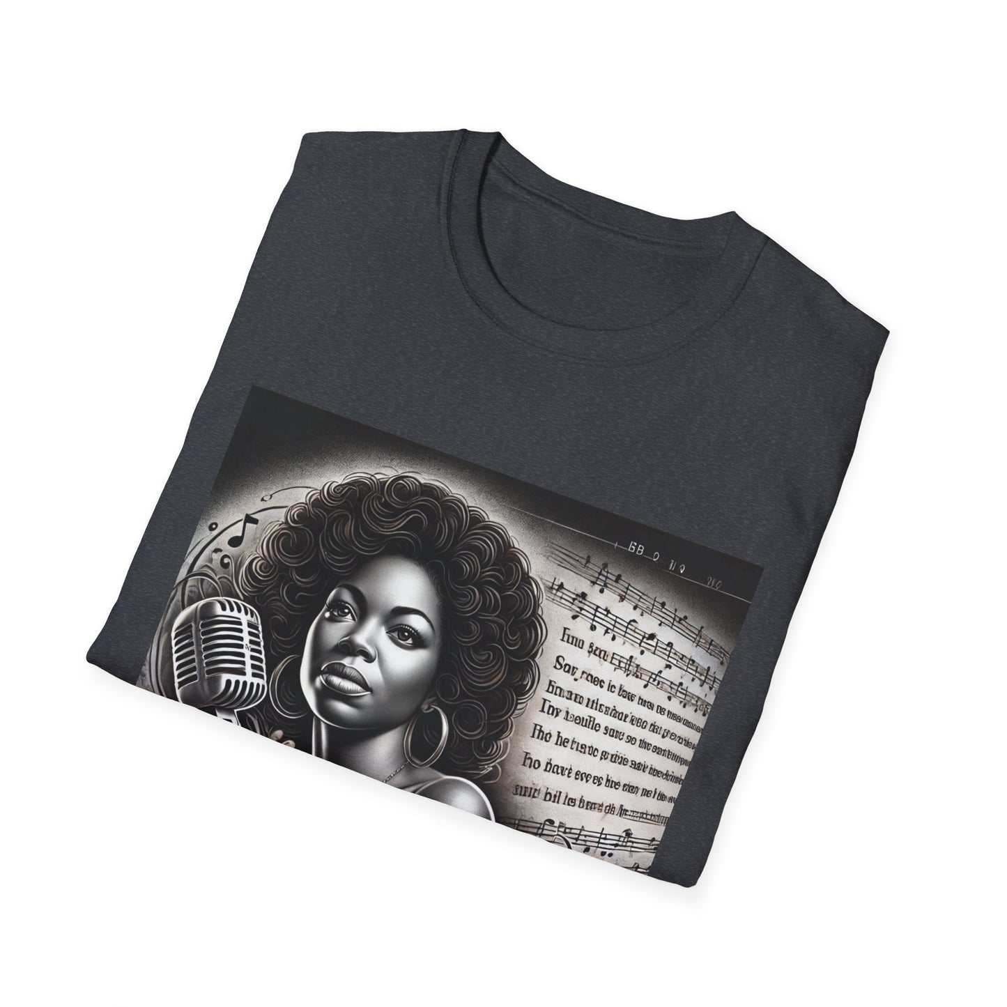 Angie Stone Retro Music Lover Unisex Softstyle T-Shirt - Afrocentric Design