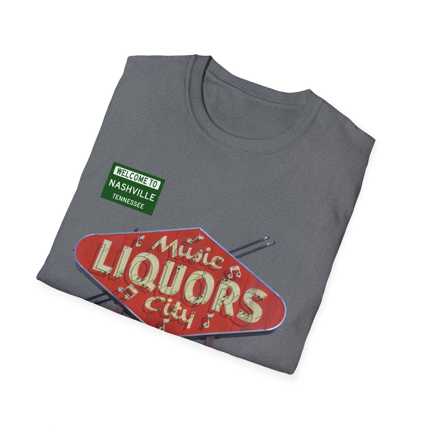 RETRO VINTAGE Music City Liquors [gone] Nashville, TN Unisex Softstyle T-Shirt