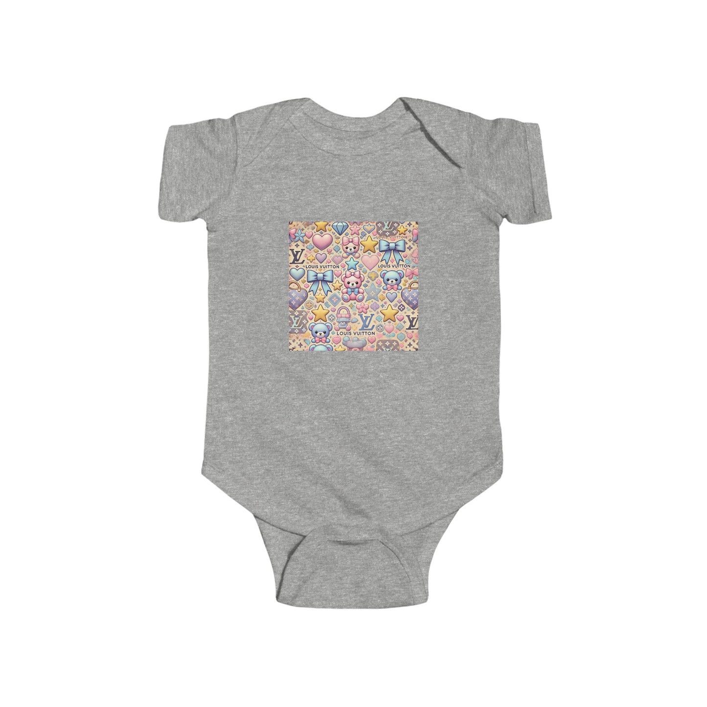 Colorful Louis Vuitton-inspired fashion Patterned Infant Bodysuit - Fun & Stylish Baby Outfit for Every Occasion