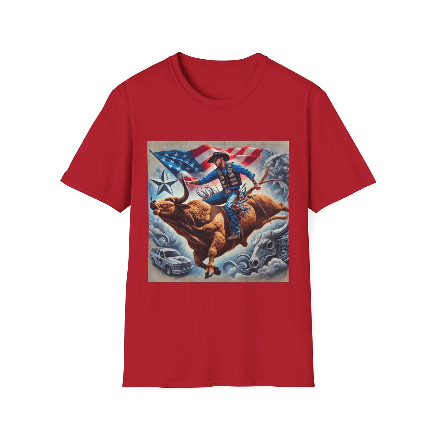 Professional Bull Riders 3D tattoo Unisex Softstyle T-Shirt