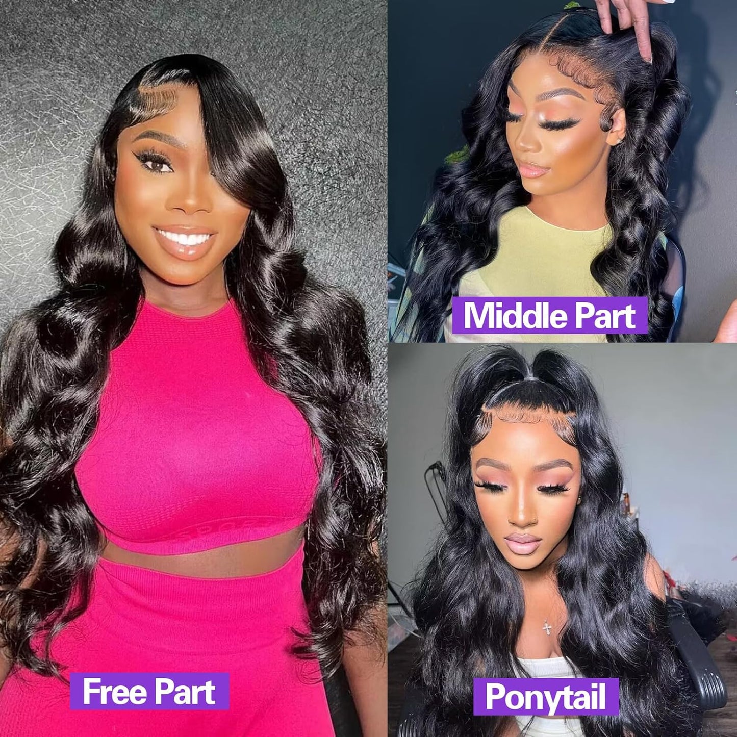 10A Human Hair Bundles Body Wave 3 Bundles Human Hair 20 22 24 Inch 100% Unprocessed Brazilian Virgin Human Hair Weft Bundles Deals Human Hair Weave Body Wave Human Hair Extensions Natural Color