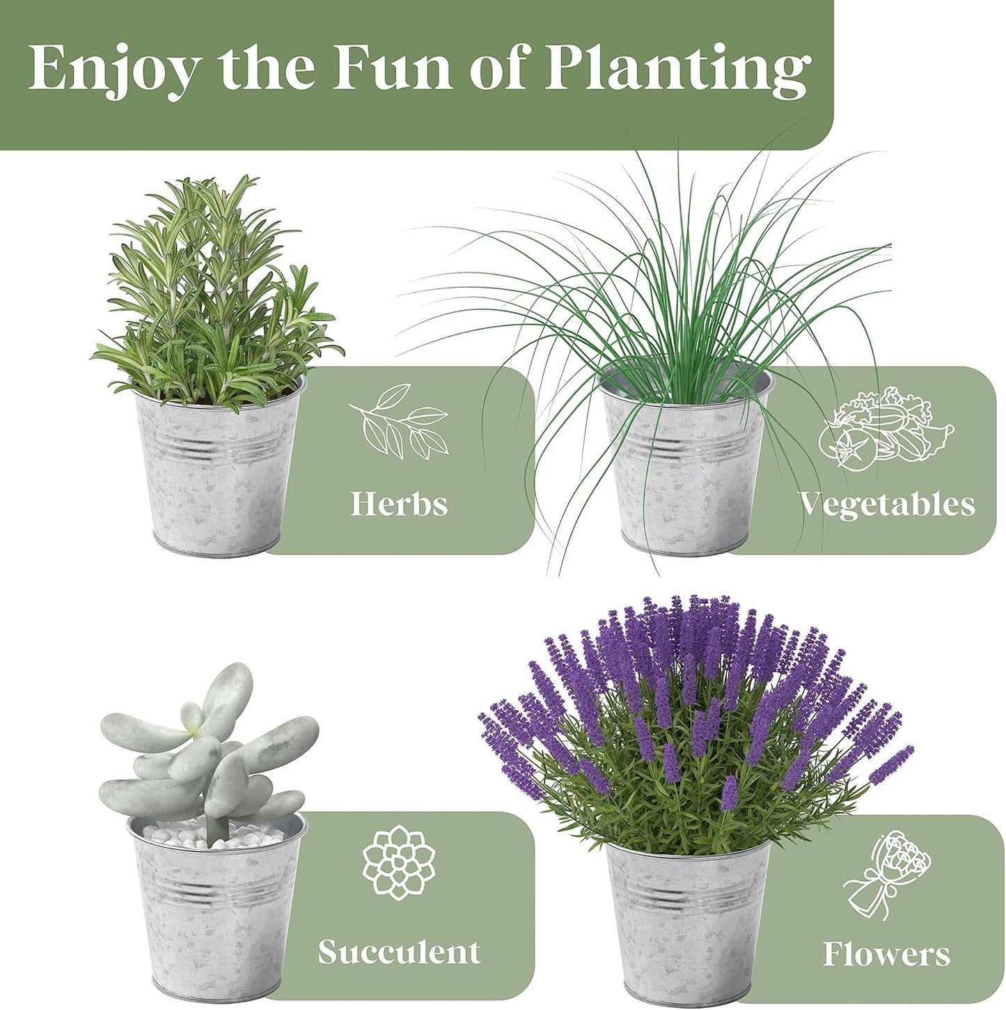 Indoor Herb Garden, Herb Garden Planter for Indoor/Outdoor, Farmhouse Plant Pots, Windowsill Herb Garden with Tray(Planter Only) Window Pots