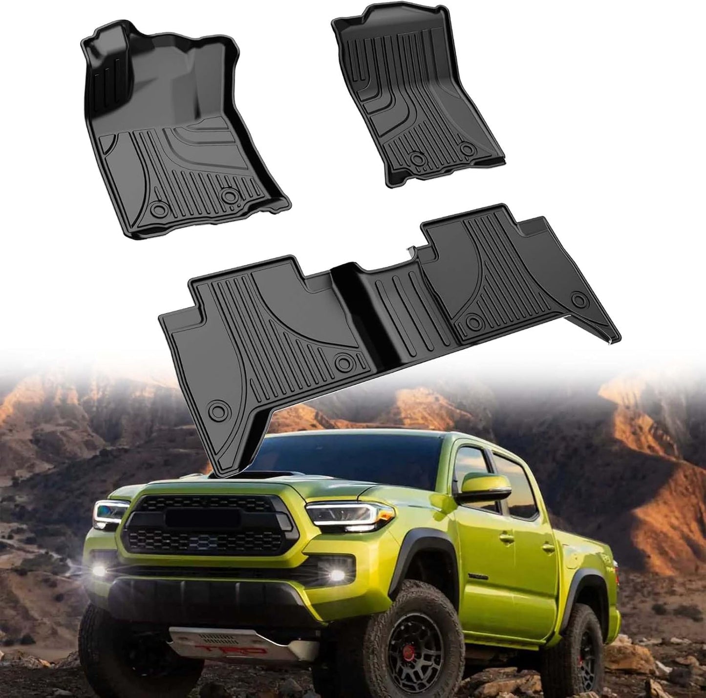 2025 Q7 Floor Mats: All Weather Floor Mats Custom Fit for 2017-2025 Audi Q7/Q8 1St and 2Nd Row All Weather TPE Floor Liner