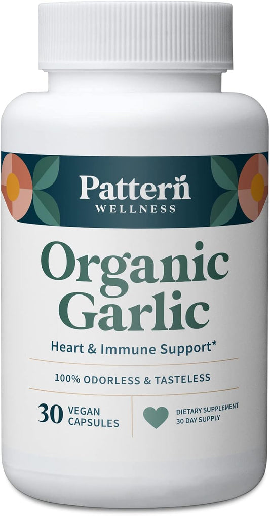 Odorless Organic Garlic - 1000Mg - Healthy Immune, Circulatory & Cardiovascular Support - Happy & Healthy Heart - Non-Gmo & Gluten Free - 30 Vegan Capsules TLBH