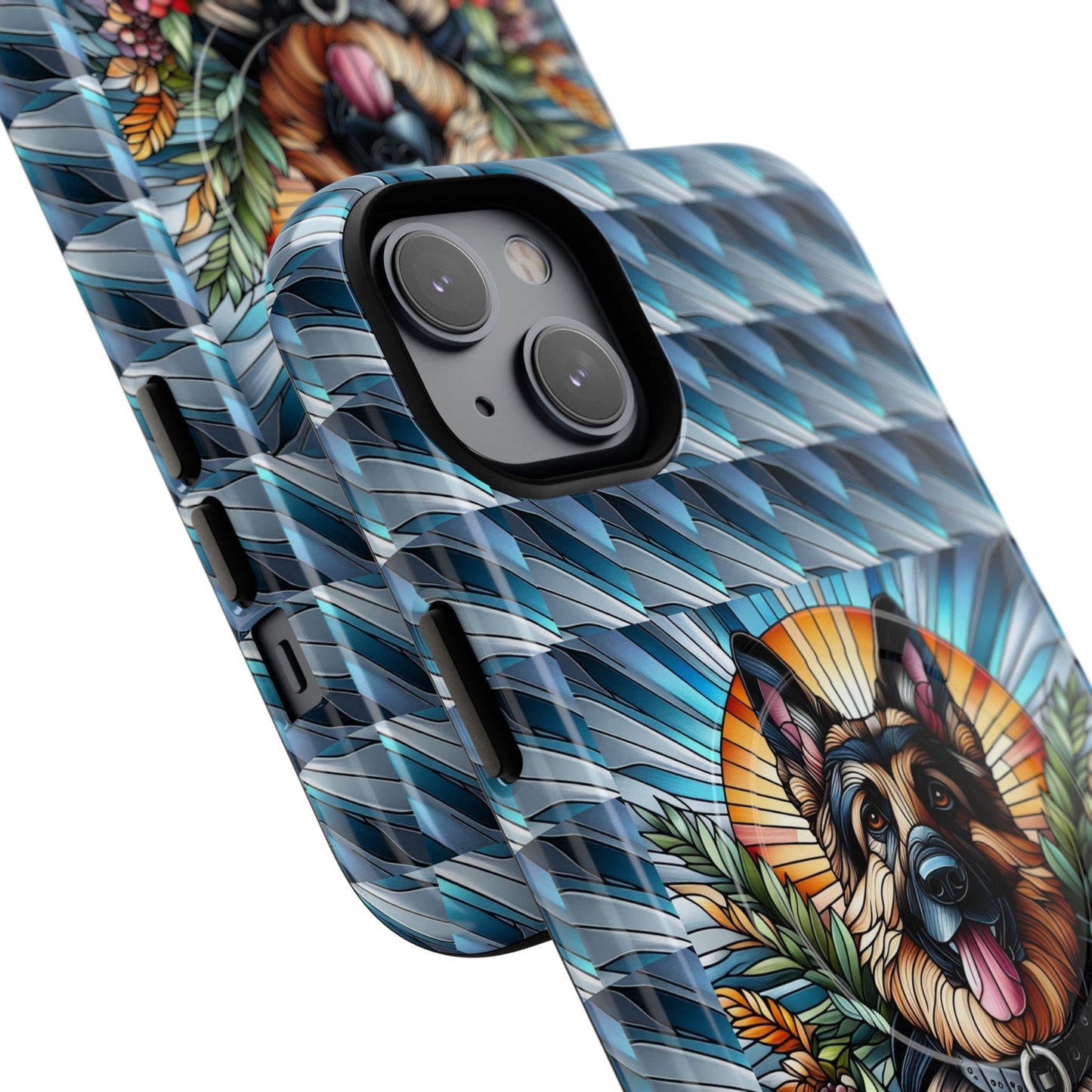 German Shepherd Stained Glass Tough Magnetic Cases