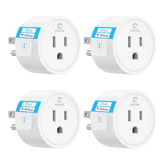 Smart Plug, Smart Plugs That Work with Alexa and Google Home, Compatible with Smartthings, Smart Outlet with Wifi Remote Control and Timer Function, 2.4Ghz Wi-Fi Only, 4 Packs