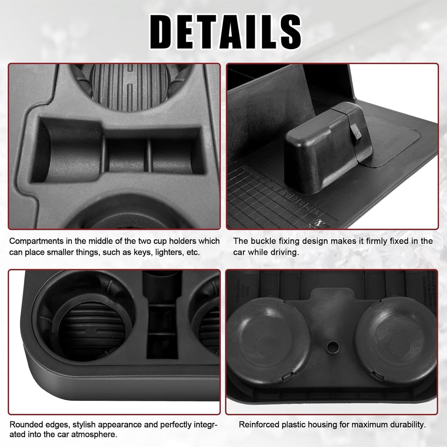 Front Center Console Cup Holder Replaces HC3Z-2813562-AB Compatible with 2015-2020 Ford F150 2017-2022 F-Series Super Duty Car under Front Seat Bottom Cup Holder Tray