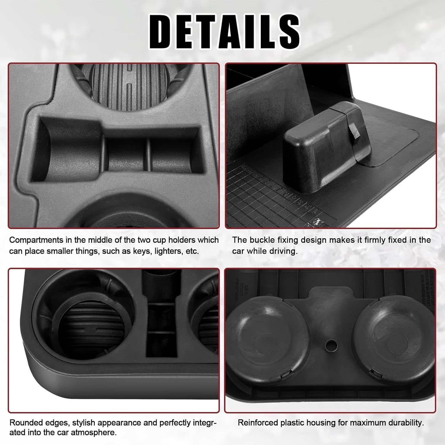 Front Center Console Cup Holder Replaces HC3Z-2813562-AB Compatible with 2015-2020 Ford F150 2017-2022 F-Series Super Duty Car under Front Seat Bottom Cup Holder Tray