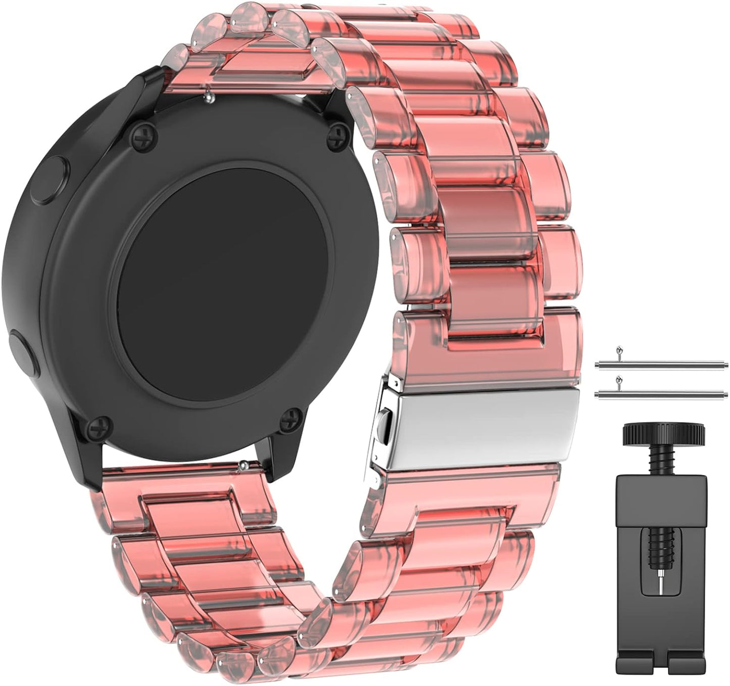 OVERSTEP Galaxy Watch Acitve 2 40Mm 44Mm, Galaxy Watch 3 41Mm, Galaxy Watch 42Mm Band, Quick Release Band Transparent Crystal Sport Replacement Strap for 20Mm Samsung Watch