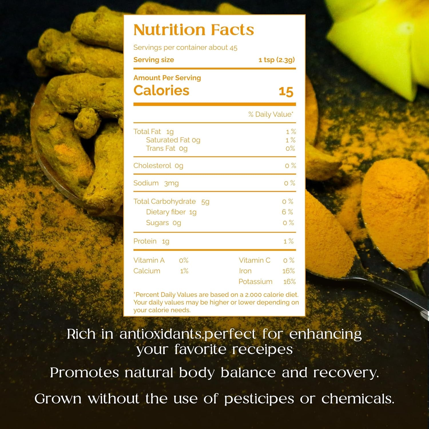 Organic Turmeric Curcumin Powder, Curcuma Longa Supplement, Turmeric Tea Powder, Curcumin Powder, Great for Teas, Spices & Smoothies, Rich in Antioxidants TLBH