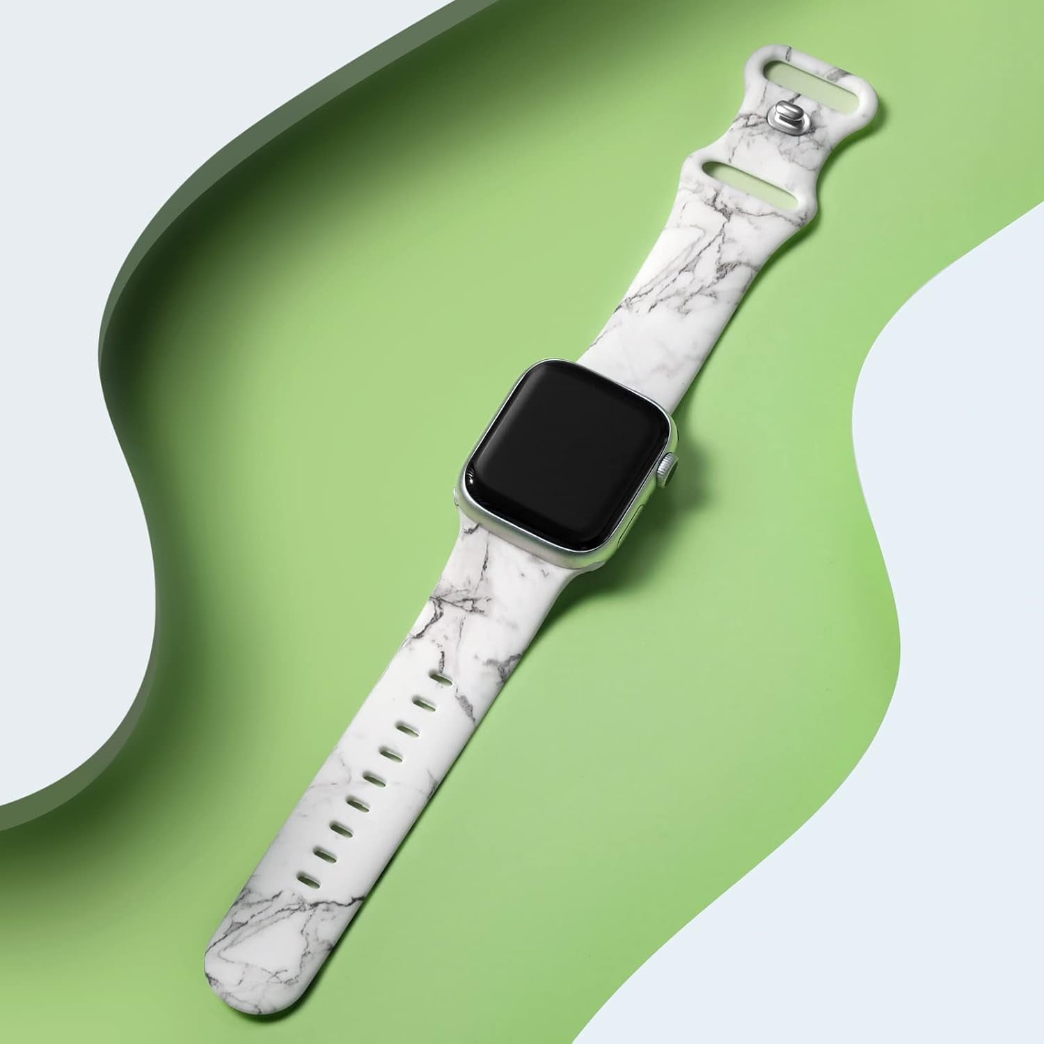 Band Compatible with Apple Watch Band 41Mm 40Mm 38Mm 45Mm 44Mm 42Mm 49Mm for Women Girls Men, Cute Silicone Floral Wristband Strap for Iwatch Series 9 8 7 SE 6 5 4 3 2 1 Ultra