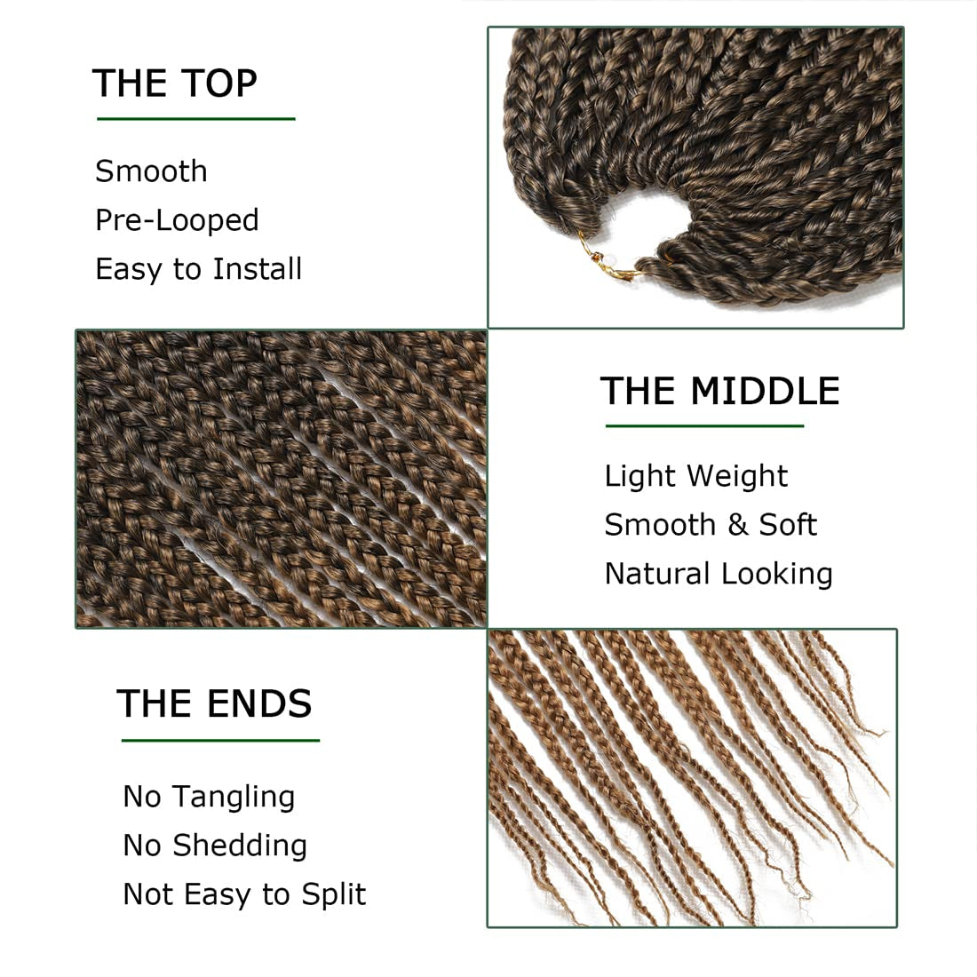 Crochet Box Braids Hair Pre Looped Goddess Box Braids Crochet Braiding Hair 7 Packs Crochet Box Braids 3X Box Braids Crochet Hair (14 Inch, T27)