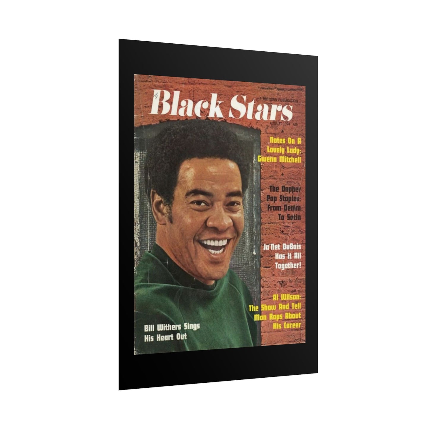 Vintage Music Rolled Posters - Bill Withers, August 1974 Design