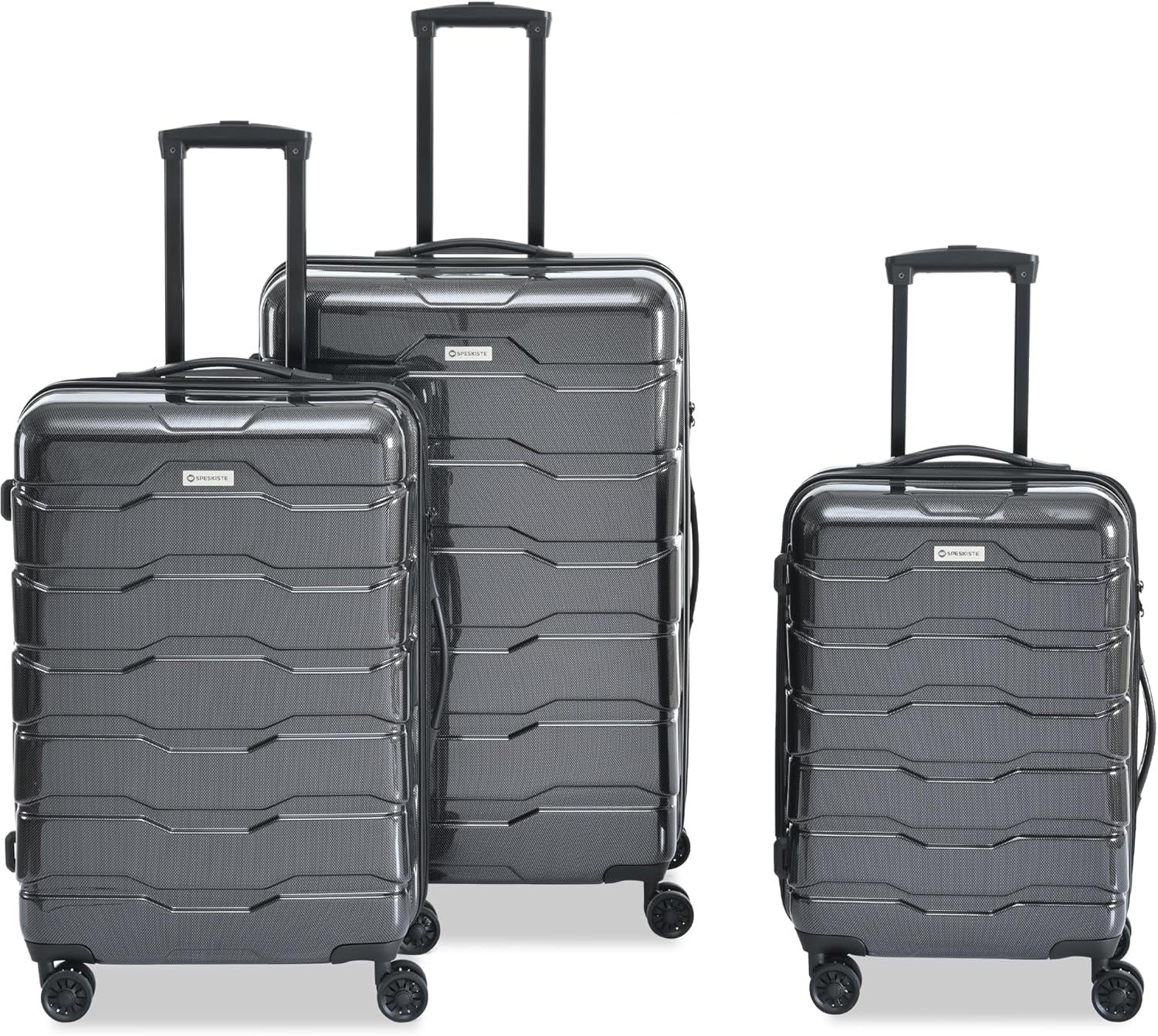 Luggage Set 3 Piece, PC+ABS Lightweight Suitcase Sets with Spinner Wheels, Hard Shell Luggage Sets with TSA Lock Rosegold (20/24/28)