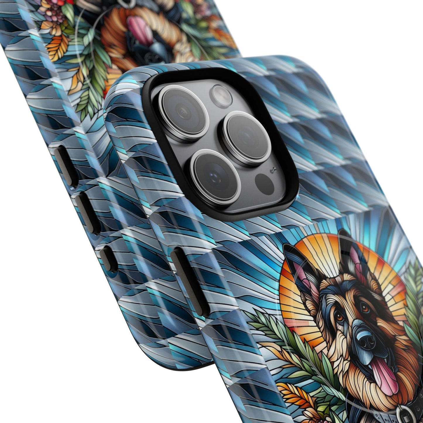 German Shepherd Stained Glass Tough Magnetic Cases