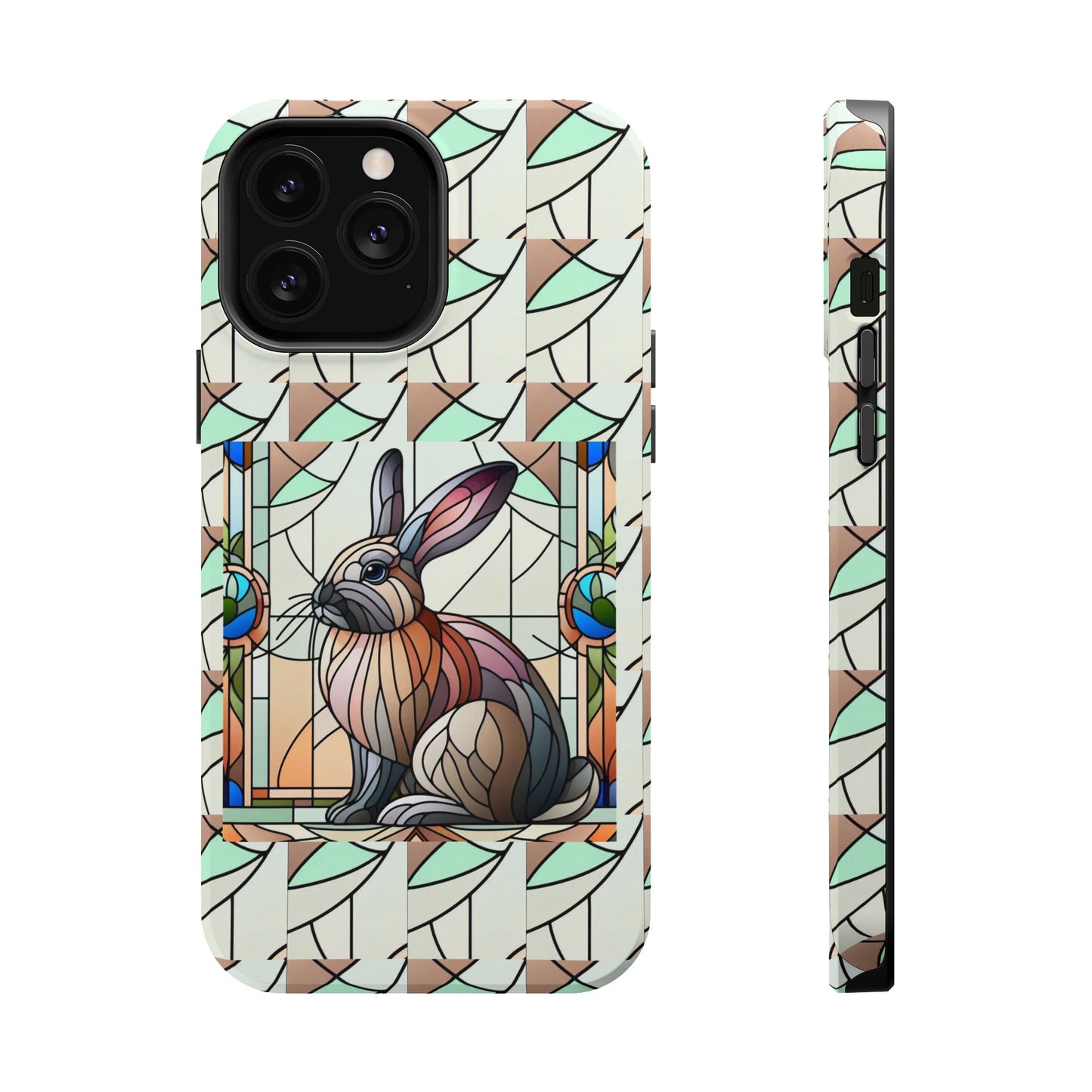 Flemish Giant Rabbit Animal Stained Glass Design Magnetic Tough Cases