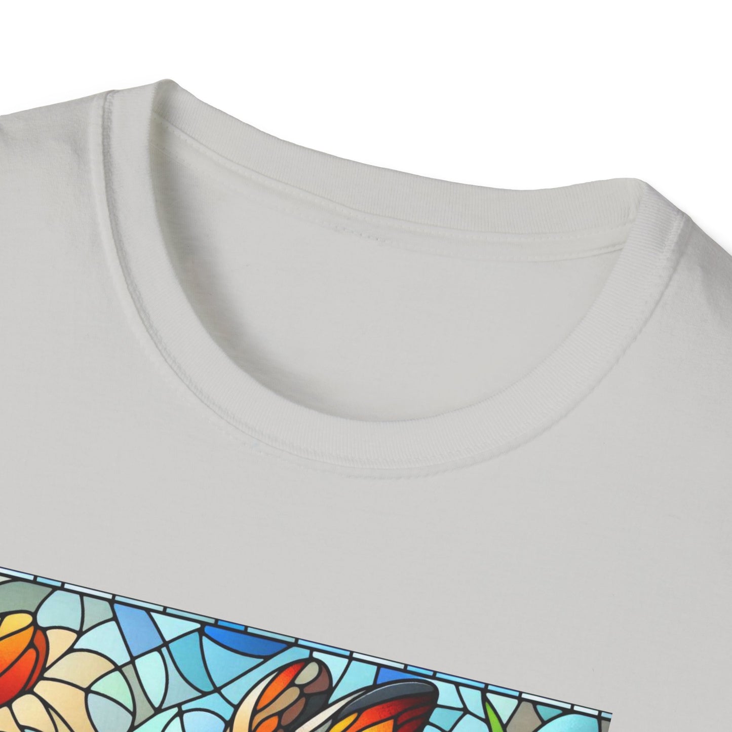 Dutch Rabbit Animal Stained Glass DesignUnisex Softstyle T-Shirt