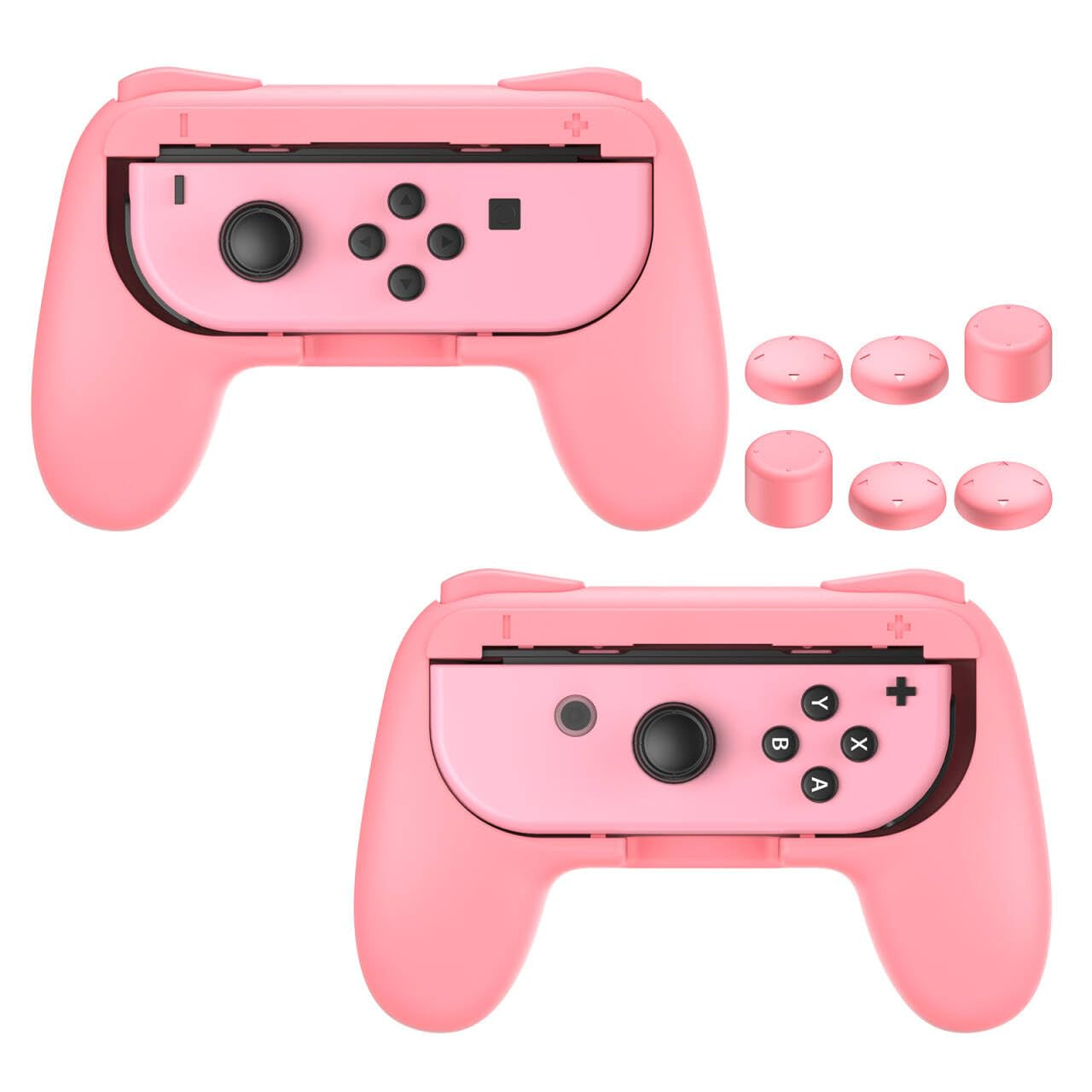 Grips for Nintendo Switch Joy-Con, Wear-Resistant Handle Kit for Switch Joy Cons Controller, 2 Pack (Black)