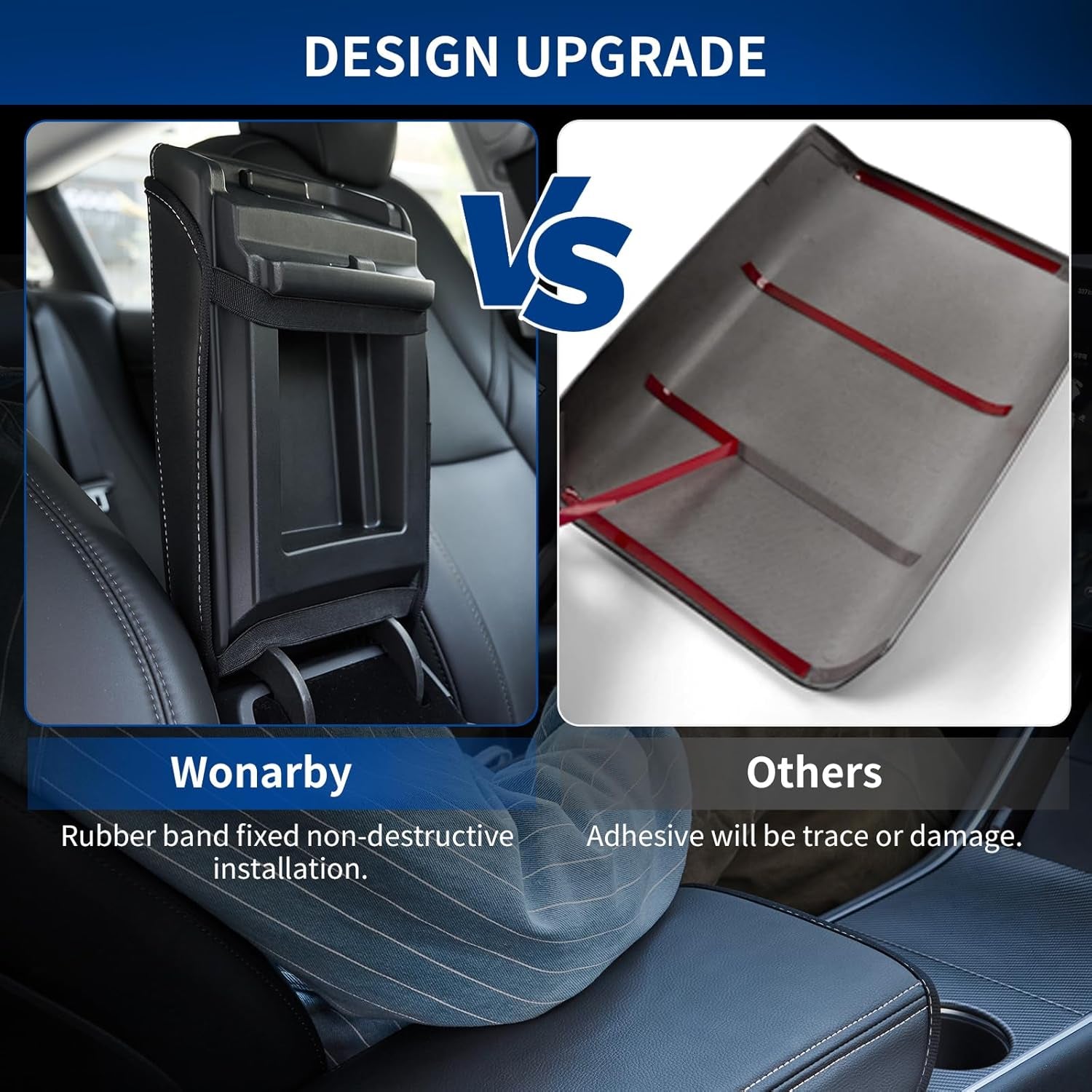 Tesla Model 3/Y Armrest Accessories -  Center Console Cover for Tesla - Car Armrest Box Cover Decoration Interior for Model 3 2017-2022 2023 2024 or Model Y 2020-2022 2023 2024 - Black